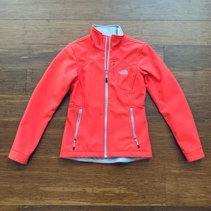 North Face Women’s Apex Bionic Soft Shell Outdoor Full Zip Jacket Orange/Pink XS